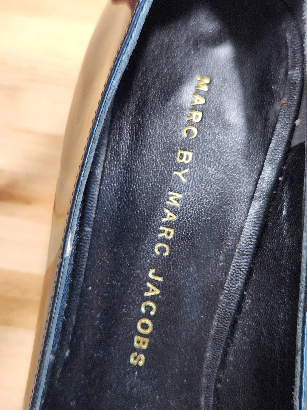 Marc by Marc Jacobs Black Patent Leather Platform Wedge Heels Size 37 US 7